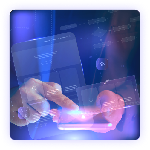 abstract imagery showing power of technology and design in the palm of your hand